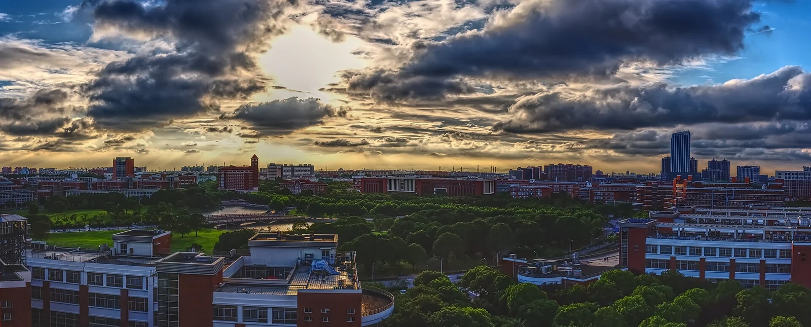 Shanghai Jiao Tong University Minhang campus at sunset, Shanghai